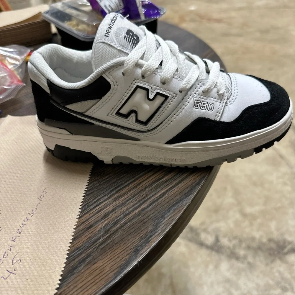 New Balance Kids' Black and White Sneakers